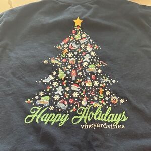 Boys Vineyard Vines Navy Holiday Long Sleeve Tee Size M (12-14) Excellent Shape